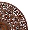 Brown Wood Handmade Intricately Carved Floral Wall Decor with Mandala Design 36" x 1" x 36"